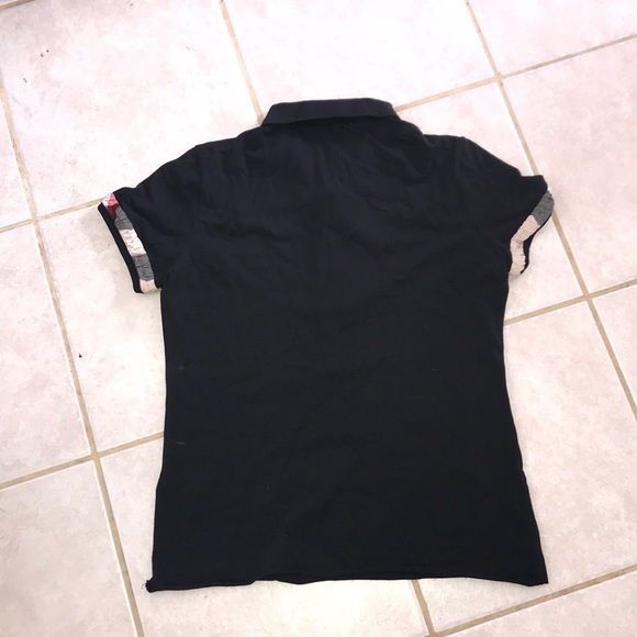 Burberry Black Short Sleeve Tee with Tan Accents - Picture 6 of 8